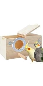 Parakeet Nesting Box — Wood Bird Nest House for Cage — product details