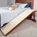 CozyUp Bed Ramp - Supports Pets Back and Joints - High Traction Carpet Surface - Furniture-Grade Wood - Cherry
