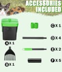 Dog Pooper Scooper — Swivel Bin and Rake Set with 100 Waste Bags