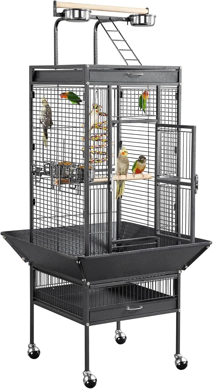 61" Playtop Parrot Bird Cage with Rolling Stand