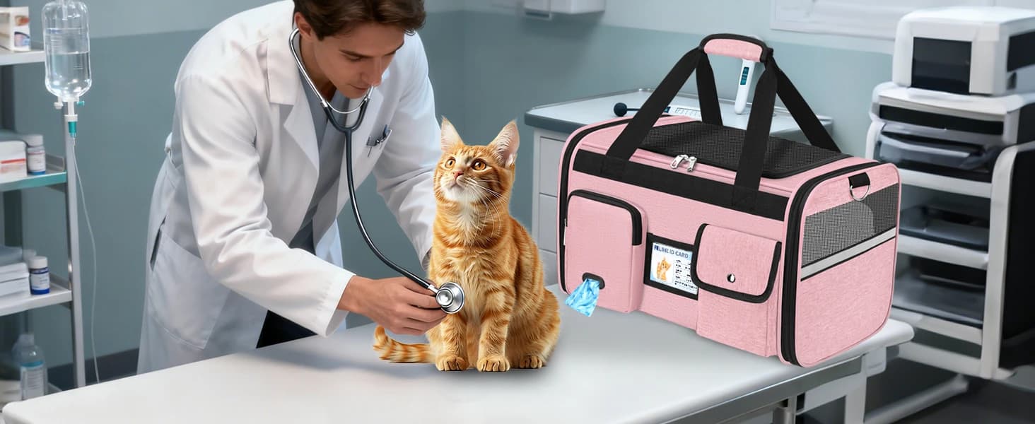 Large Cat Carrier — Soft Sided Travel Pet Carrier Airline Approved — product details