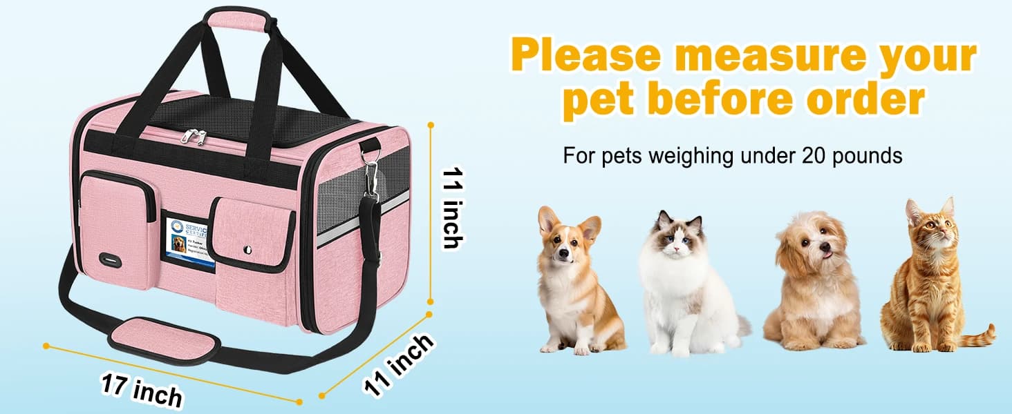 Large Cat Carrier — Soft Sided Travel Pet Carrier Airline Approved — product details