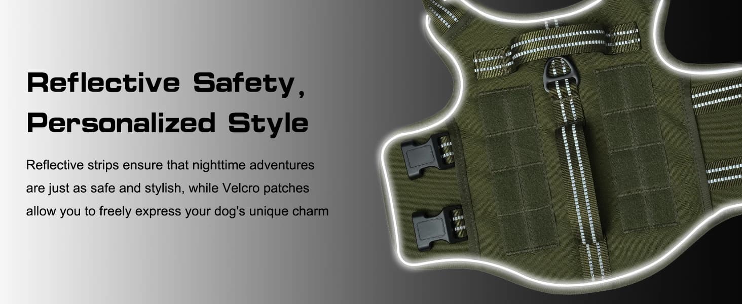 Dog Harness for Large Dogs — No Pull Tactical Vest with Front Clips — product details