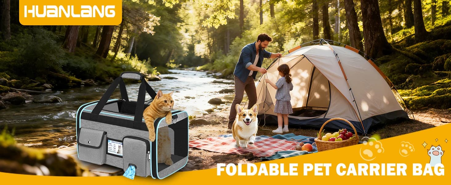 Large Cat Carrier — Soft Sided Travel Pet Carrier Airline Approved — product details