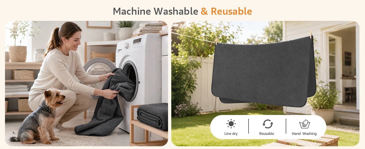 Washable Pee Pads for Dogs — 2 Pack Fast Absorbent Dog Mats,72"x72" — product details