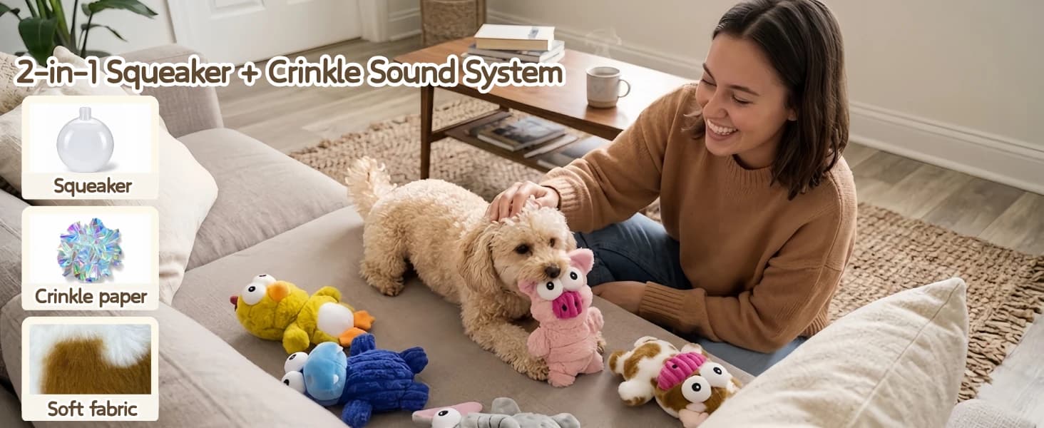5 Pack Plush Squeaky Dog Toys for Small Dog — collection imagery