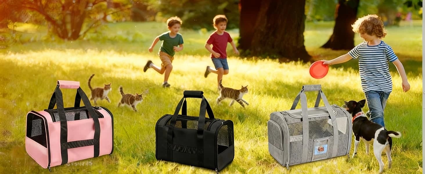 Cat Carriers Soft-Sided Cat Carrier Soft(Up to 16 Lbs) — Breathable Pet Bag — Travel Safely and Comfortably with Your Furry Friend