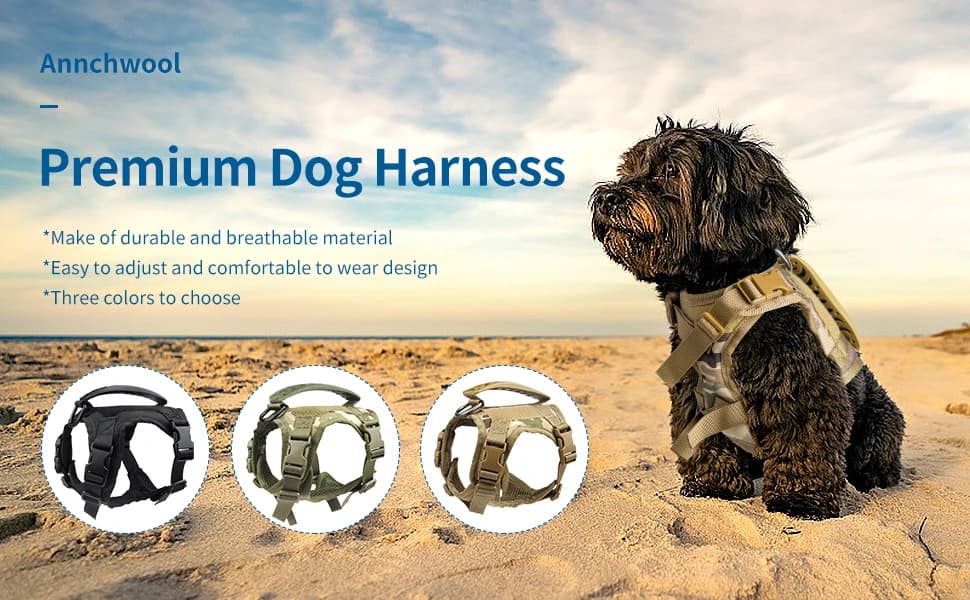 Tactical Dog Harness for Small Dogs with Handle — Military Service Dog Vest and Leash Set for Outdoor Training — Tactical dog harness