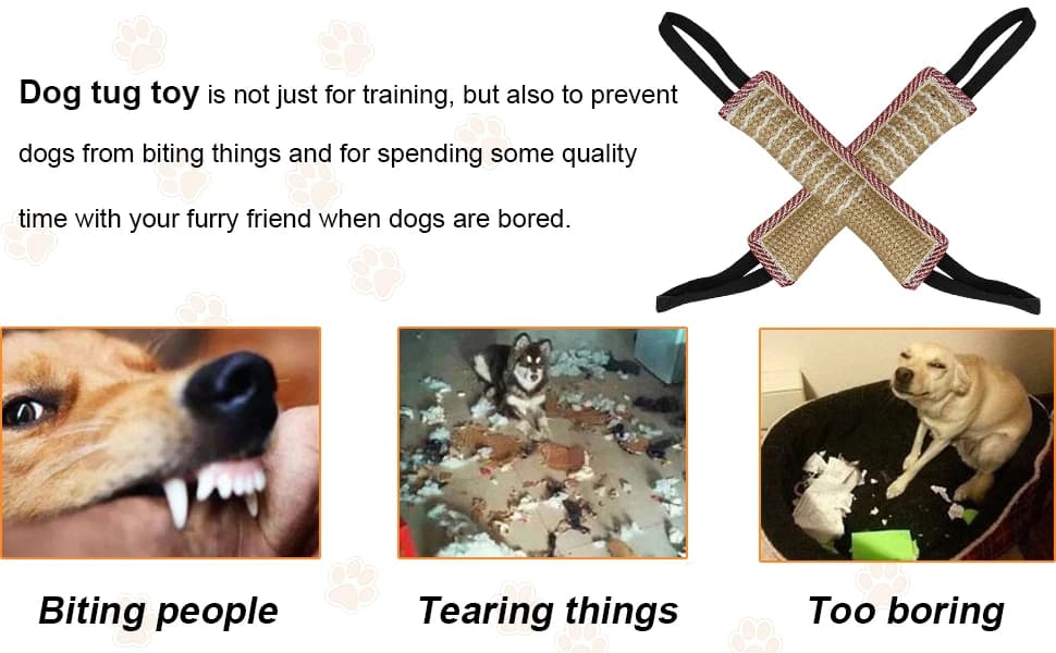 Dog Tug Toy Dog Training Bite Pillow Jute Bite Toy - Best for Tug of War — Puppy Training Interactive Play — product details
