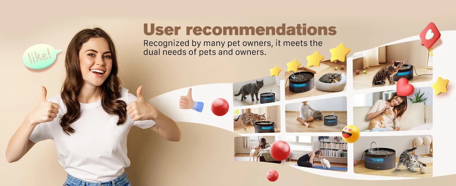 Cat Water Fountain: 108oz/3.2L Cat Fountain Super Silent Pet Drinking Dispenser - Water Fountains for Kitty — product details