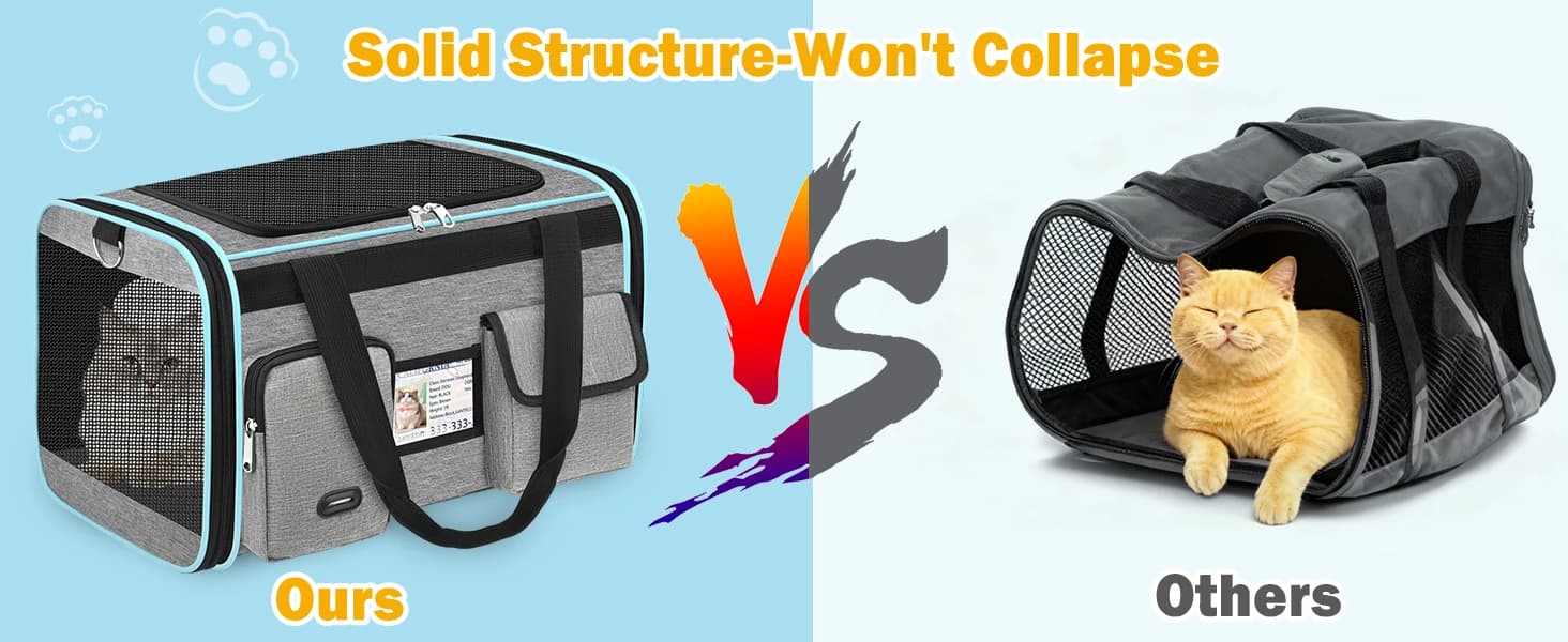 Large Cat Carrier — Soft Sided Travel Pet Carrier Airline Approved — product details