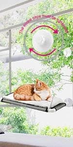 Cat Window Perch — Cat Hammock w/Fleece Blanket Upgraded Screw Suction Cups — product details