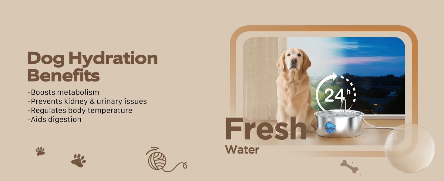 Dog Water Fountain for Large Dogs: 7L/236oz/1.8G Dog Fountain — product details