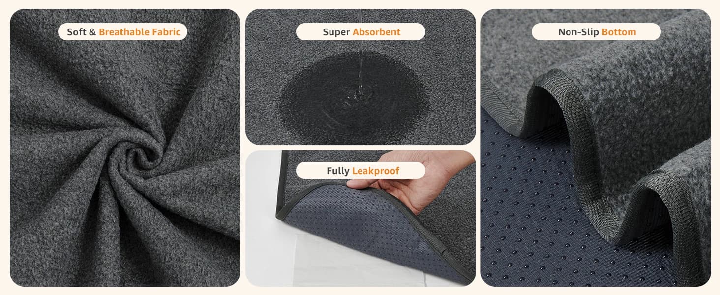 Washable Pee Pads for Dogs — 2 Pack Fast Absorbent Dog Mats,72"x72" — product details