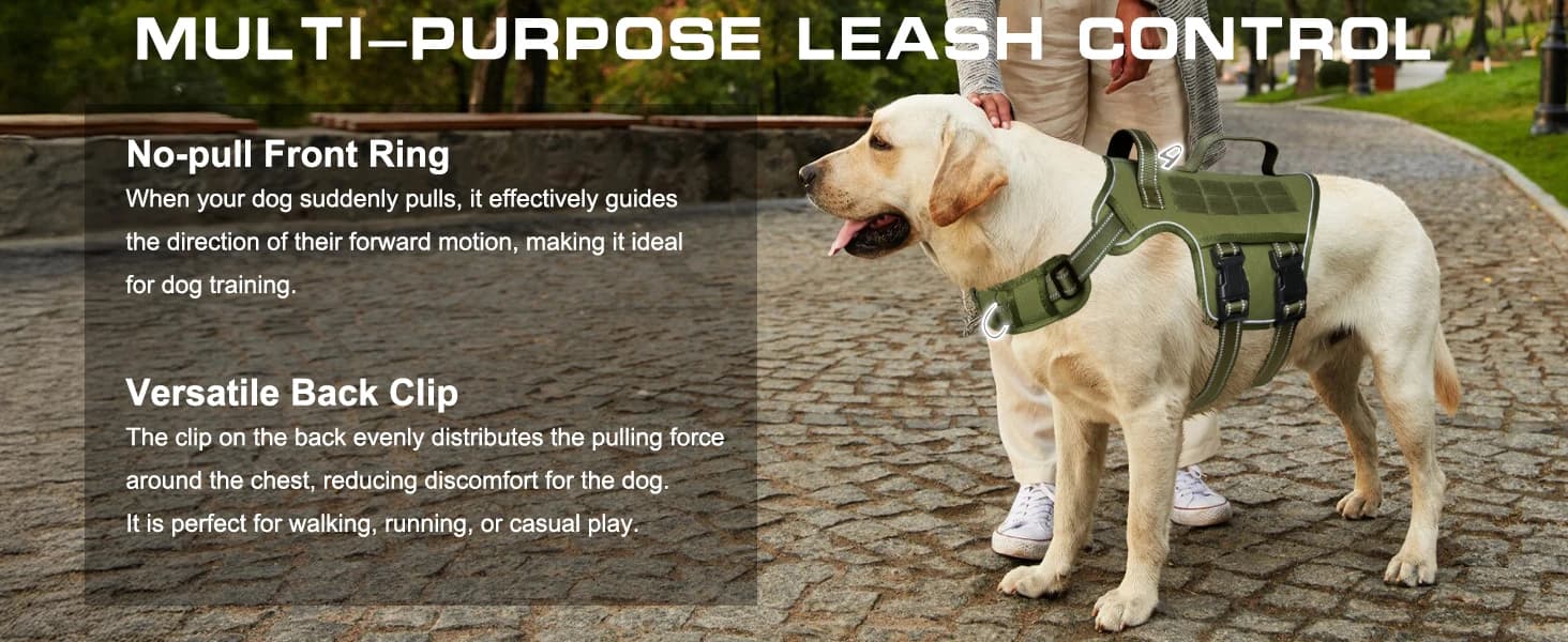 Dog Harness for Large Dogs — No Pull Tactical Vest with Front Clips — product details