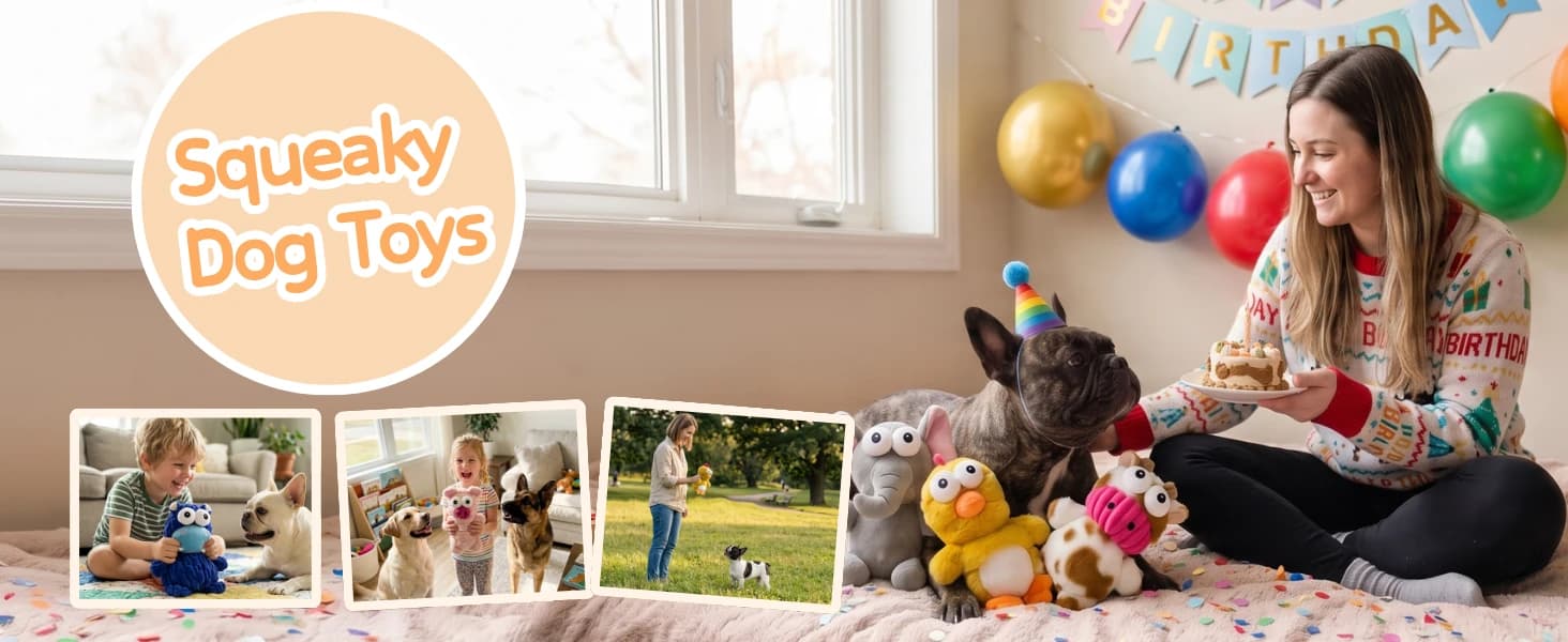 5 Pack Plush Squeaky Dog Toys for Small Dog — collection imagery