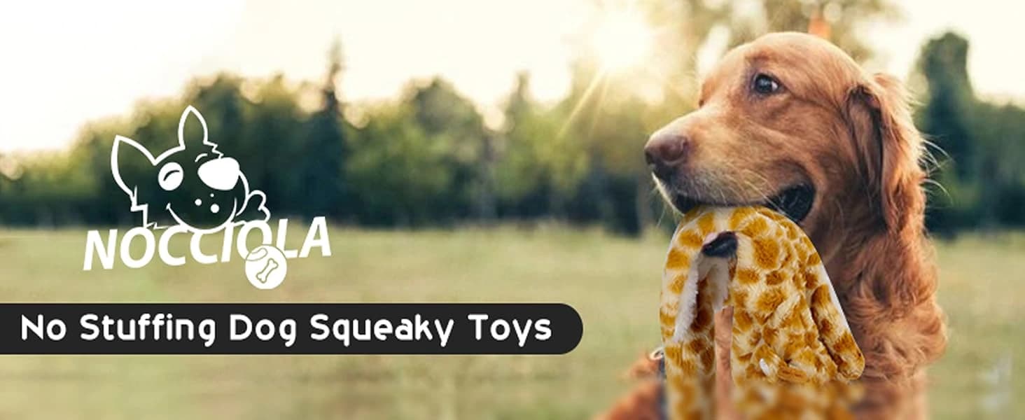Dog Squeaky Toys — 5 PCS Crinkle Plush Dog Toys — 5 pcs Stuffless Dog Toys