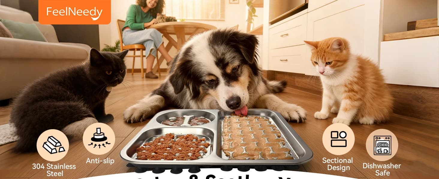 Stainless Steel Lick Mat for Dogs and Cats - Large Licking Pad with Suction Cups — product details