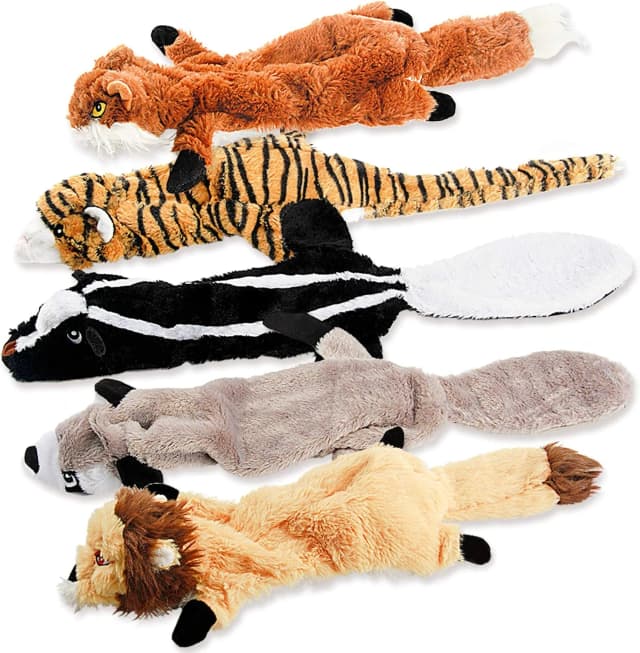 Unstuffed Woodland Squeaky Dog Toys — 5 Pack