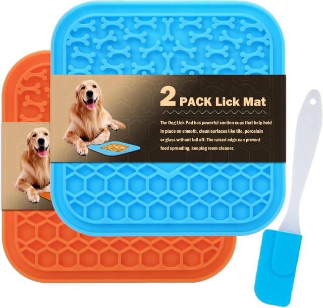 Lick Mat for Dogs - Slow Feeder Licking Mat with Suction Cups for Peanut Butter