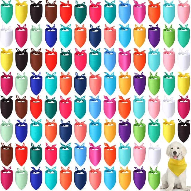 100 Pcs Dog Bandanas Blank Bulk — Plain