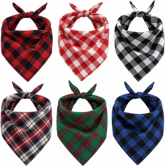 Dog Bandanas 6 Pack - Soft Cotton Bandanas for Dogs