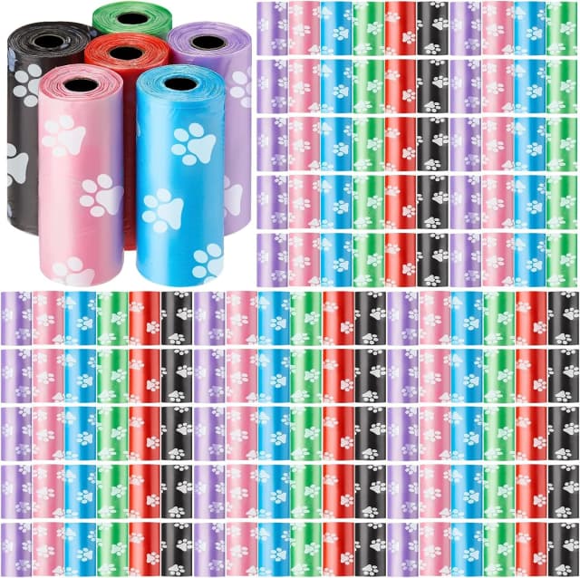 3000 Counts 200 Rolls Poop Bags for Dogs Plastic — Paw Print Style