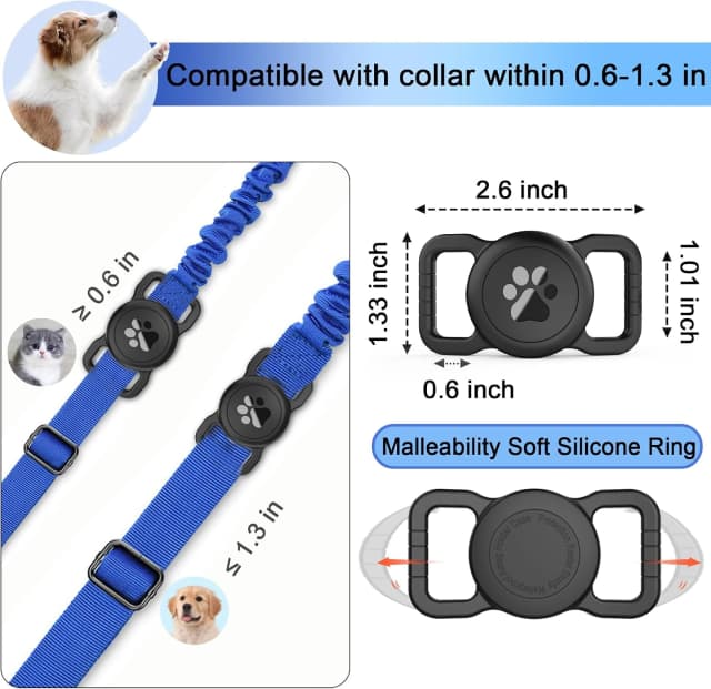 Waterproof Airtag Holder for Dog Collar — Black