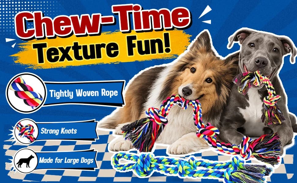 Tough and Strong Dog Rope Toy for Aggressive Chewers — Bite, Clean, Repeat – For a Brighter and Healthier-Smile!