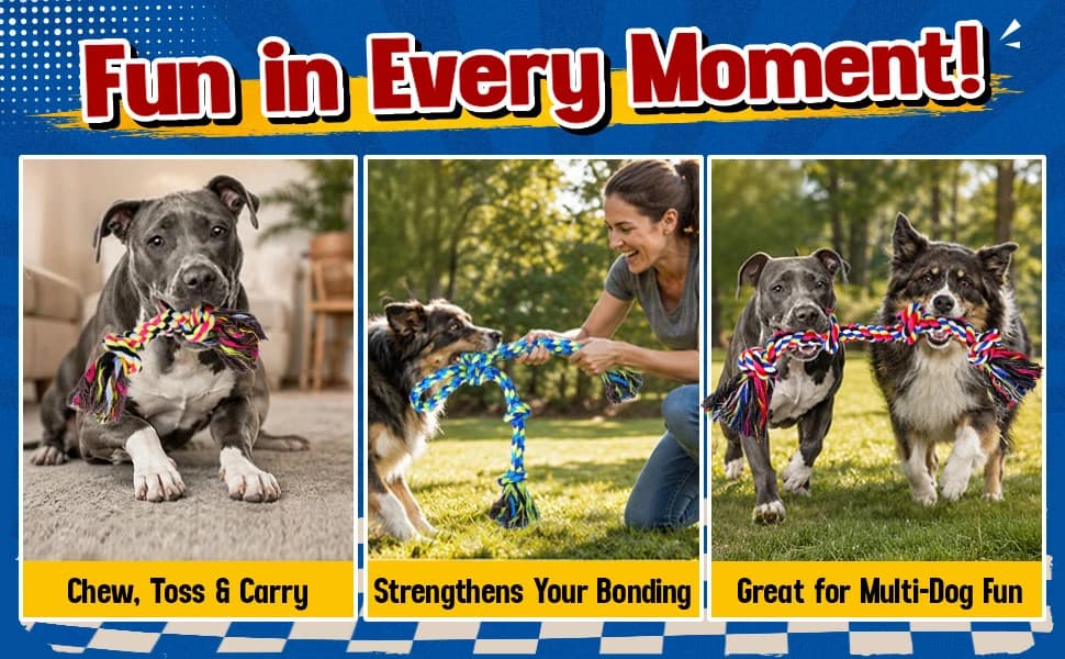 Tough and Strong Dog Rope Toy for Aggressive Chewers — Who’s ready for hours of fun?