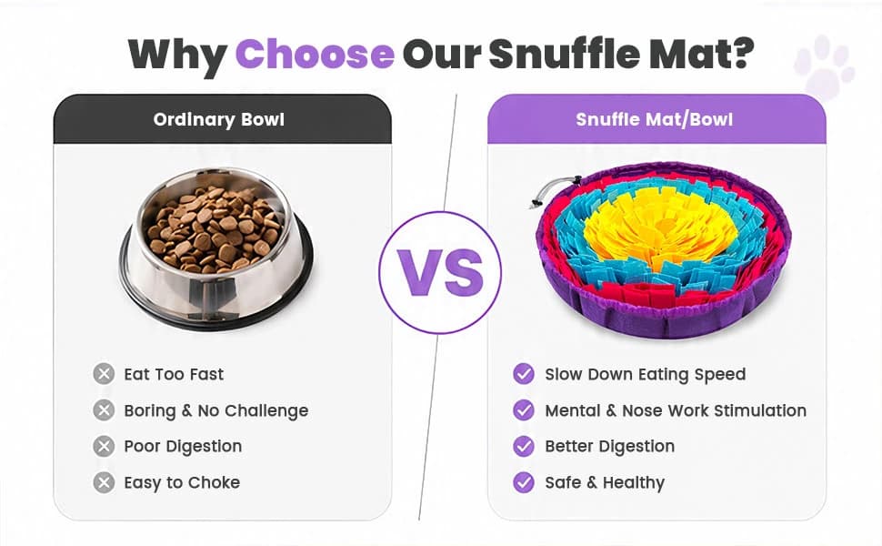 Snuffle Mat for Dogs — 19"x19" - Slow Feeder Bowl & Interactive Dog Puzzle Toy — Usage Guidelines