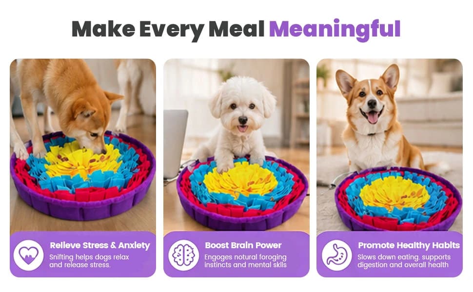Snuffle Mat for Dogs — 19"x19" - Slow Feeder Bowl & Interactive Dog Puzzle Toy — product details