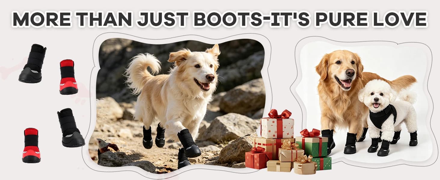 Dog Boots — Rugged Anti-Slip Sole Paw Protectors for Medium and Large Dogs — product details