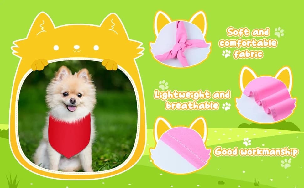 20 Pcs Plain Dog Bandana Bulk for Puppy Dog — product details