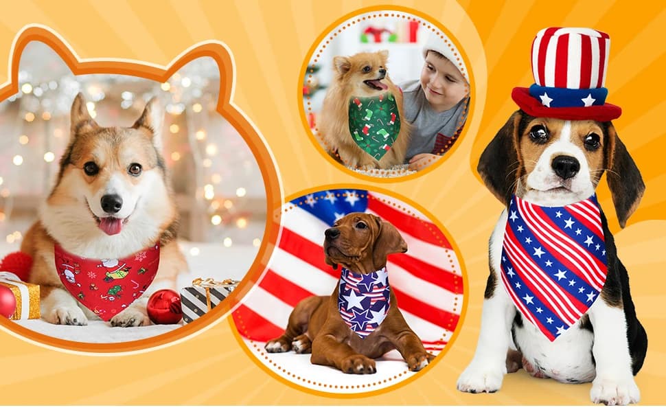 12 Pcs Holiday Dog Bandanas Bulk — Halloween Dog Bandanas — product details