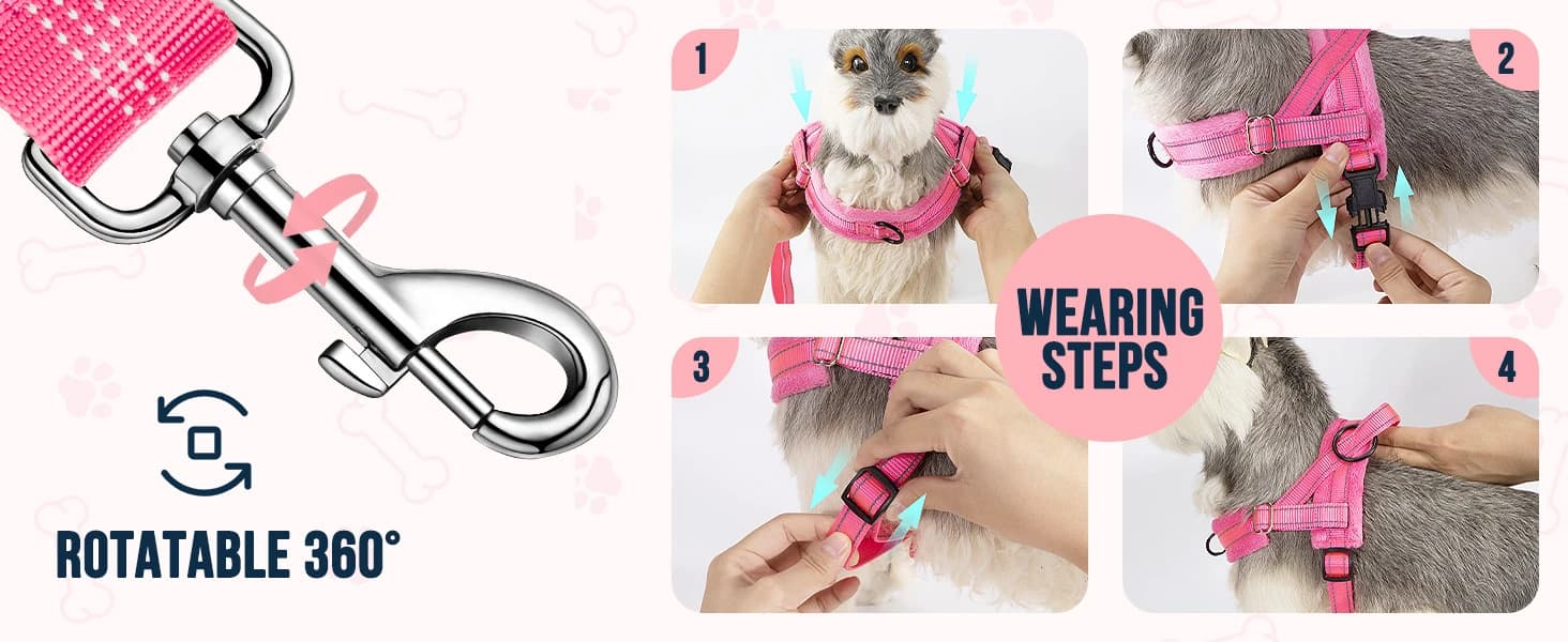 Small Dog Harness and Leash Set — Easy-wear Dog Harness: Effortless and Convenient