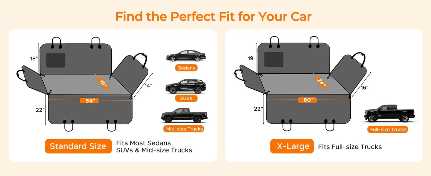 Dog Car Seat Cover for Back Seat โ 100% Waterproof Hammock for Car โ product details
