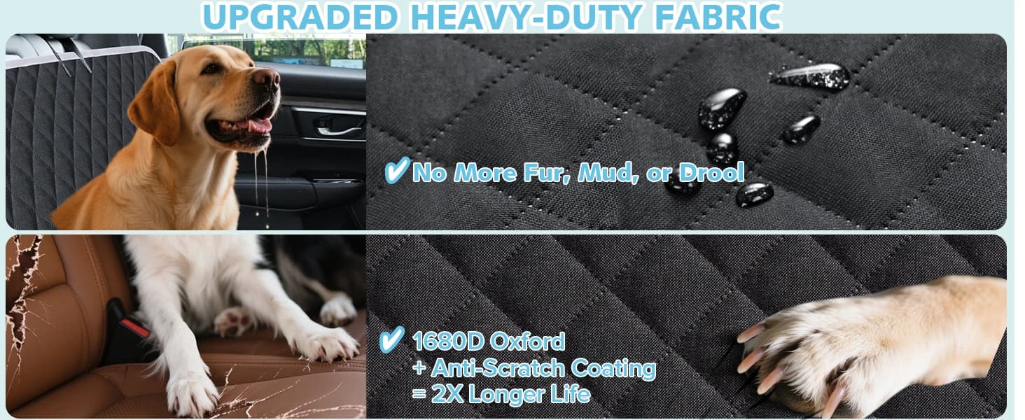 Back Seat Cover for Dogs — Zipper Hammock Car Seat Protector — product details