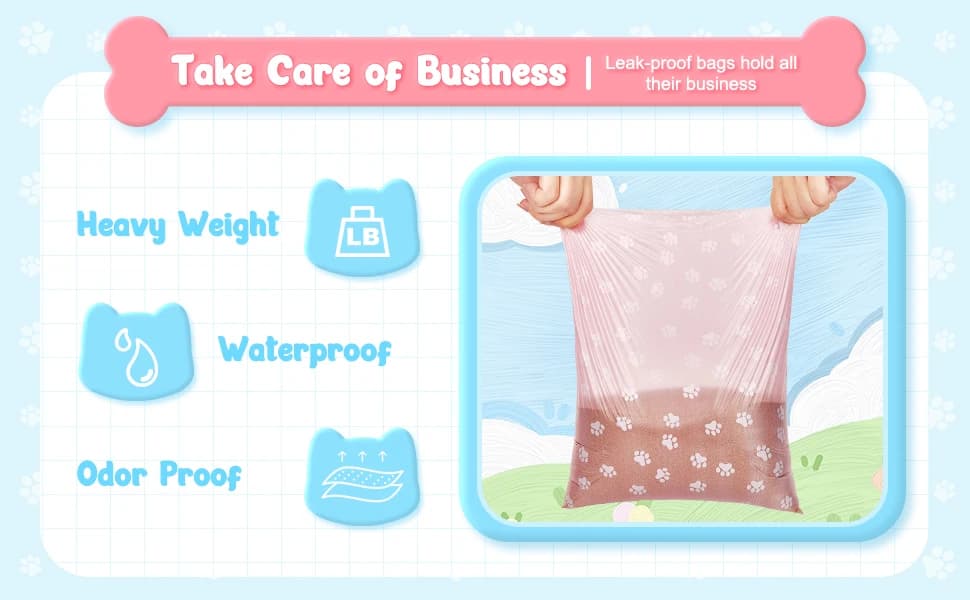 3000 Counts 200 Rolls Poop Bags for Dogs Plastic — Paw Print Style — product details