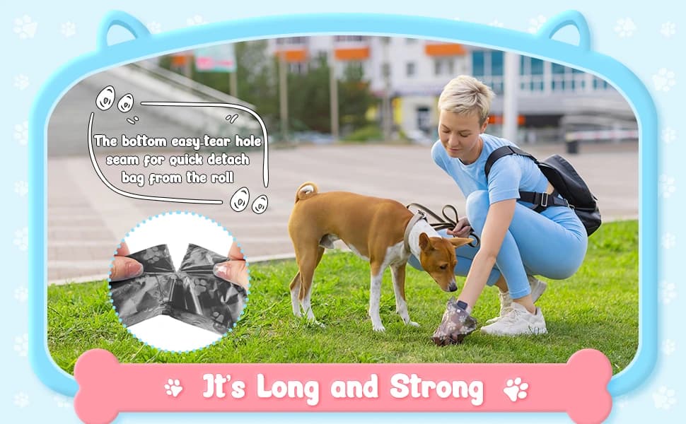 3000 Counts 200 Rolls Poop Bags for Dogs Plastic — Paw Print Style — product details