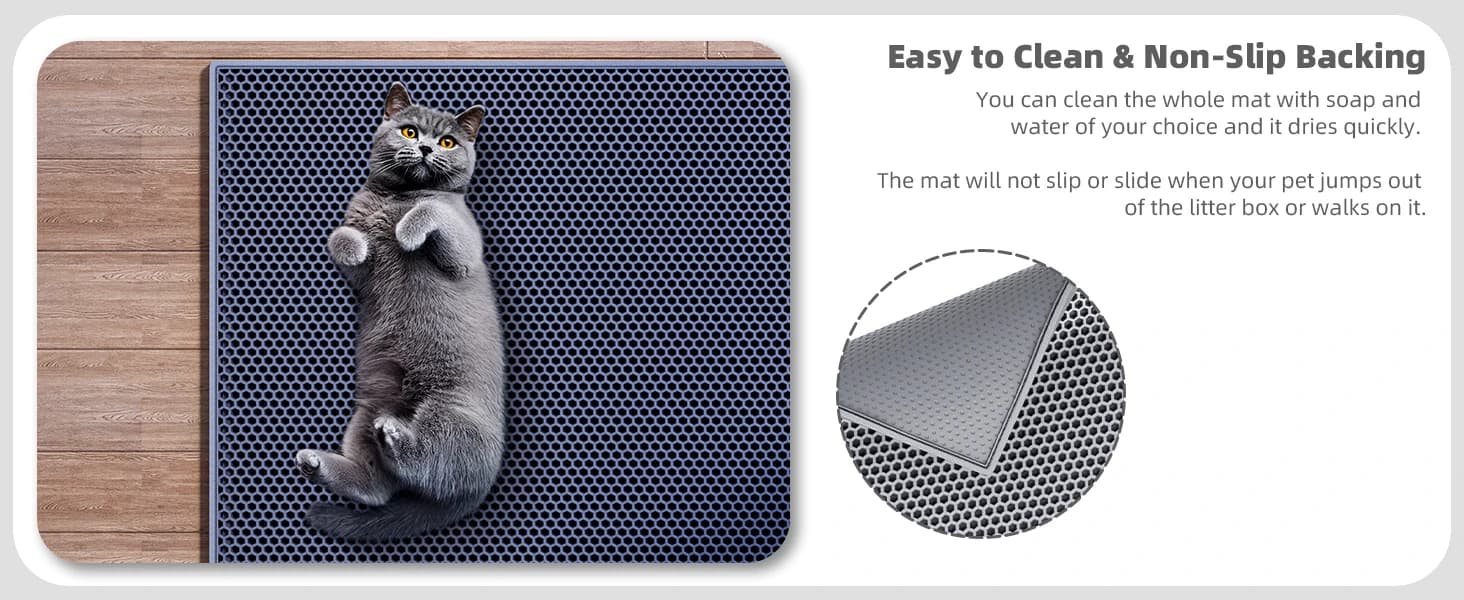Cat Litter Mat Honeycomb Double Layer Design — 24’’ x 15’’ — product details