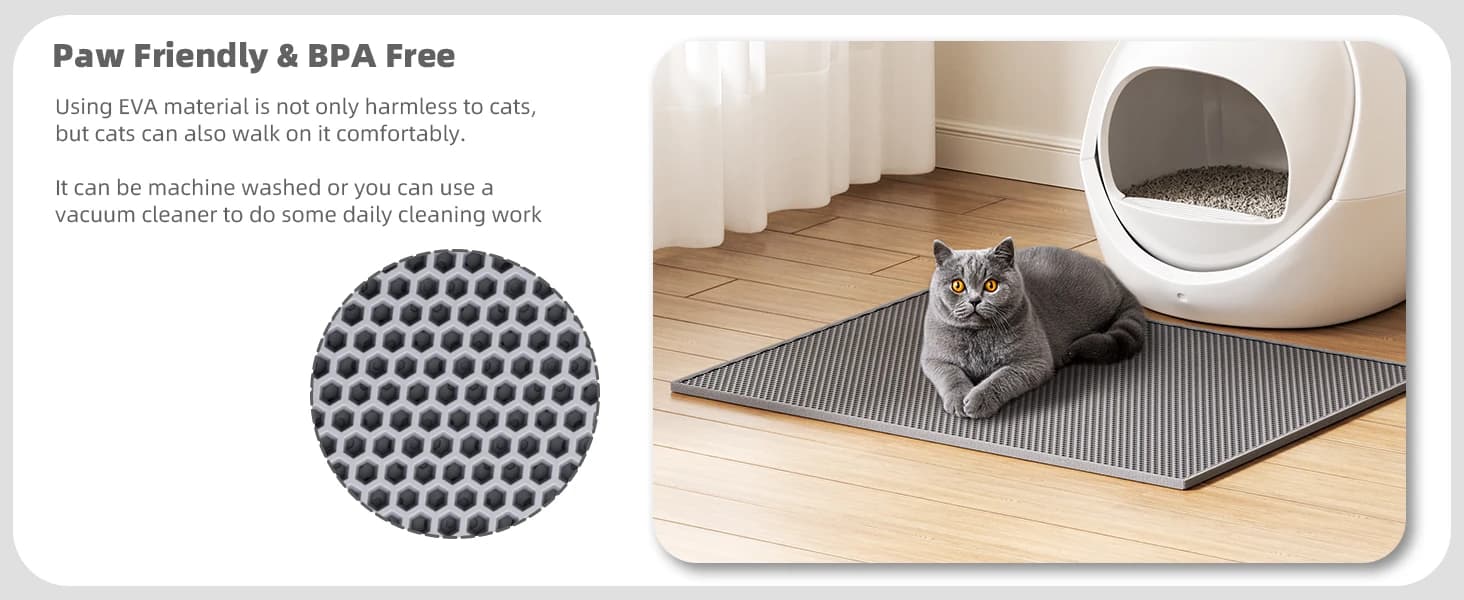 Cat Litter Mat Honeycomb Double Layer Design — 24’’ x 15’’ — product details