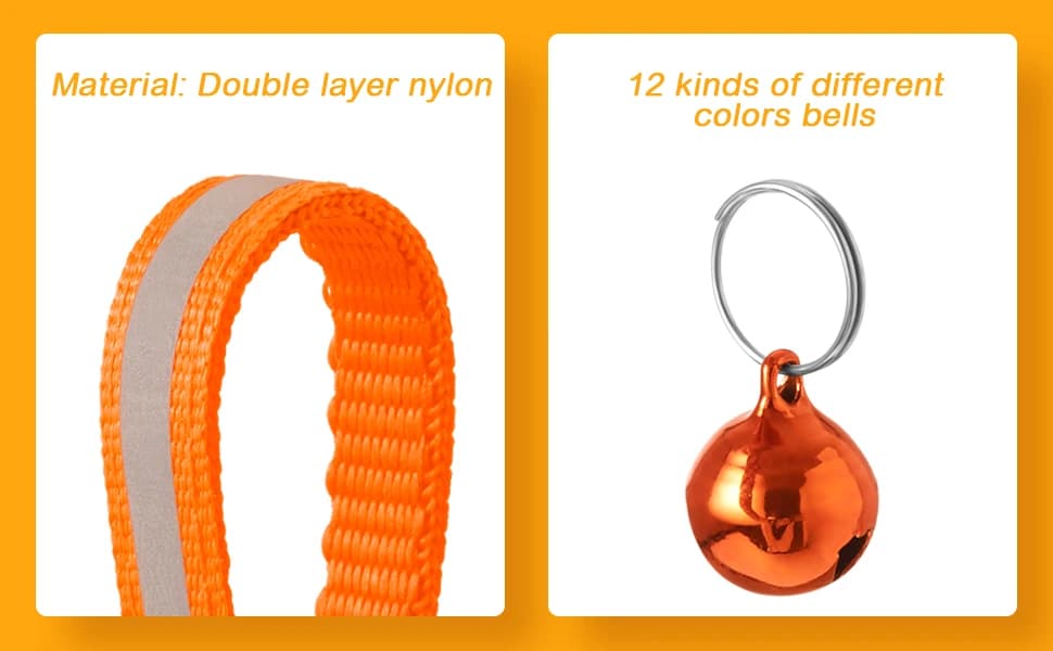 12 Pack Reflective-Breakaway Cat Collars with Bells — product details