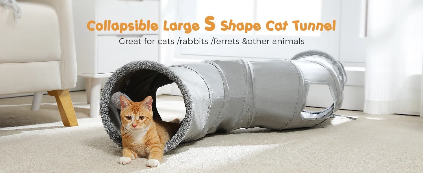 Cat Tunnel S Shape Cat Tunnels for Large and Indoor Cats 51”Long — product details