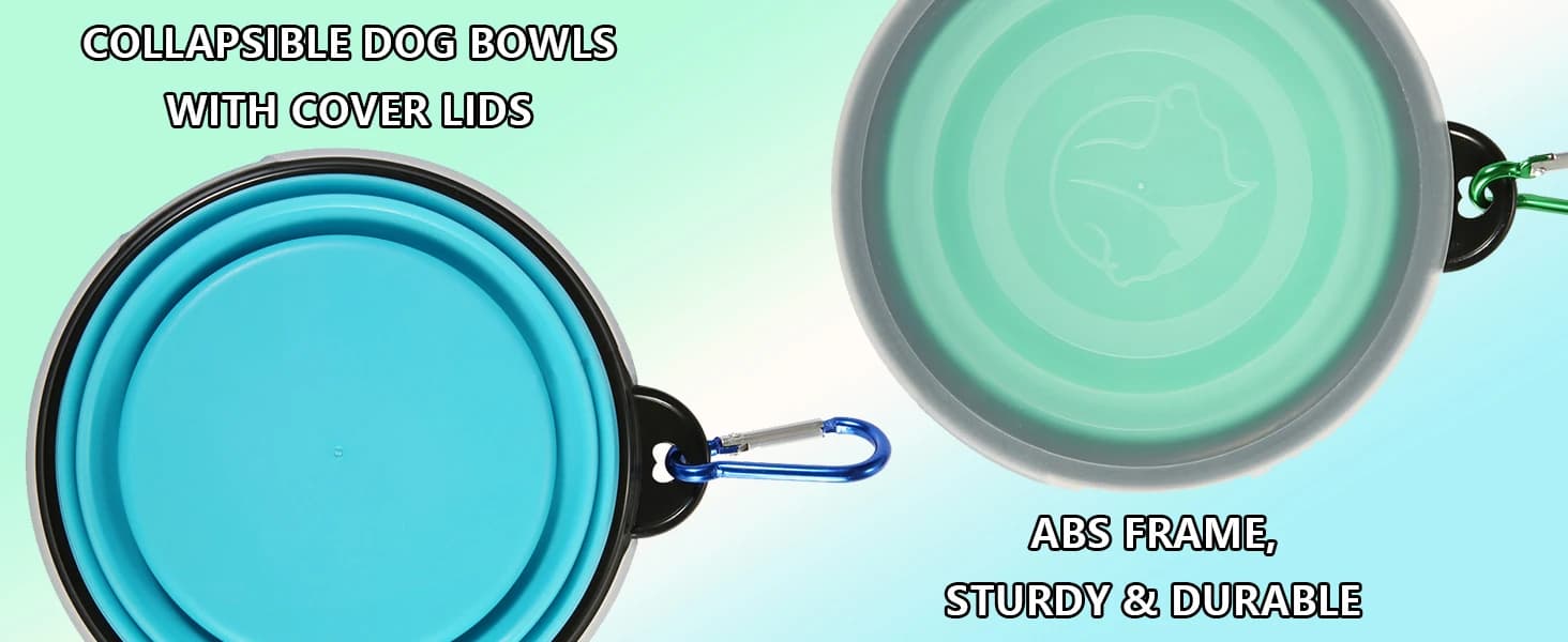 Dog Bowls Pet Collapsible Bowl with Cover Lids — product details