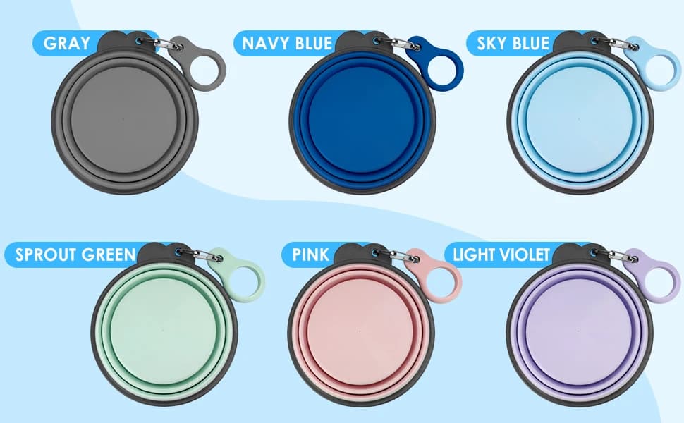 2 Pack Collapsible Dog Bowls with Bottle Carrier — product details
