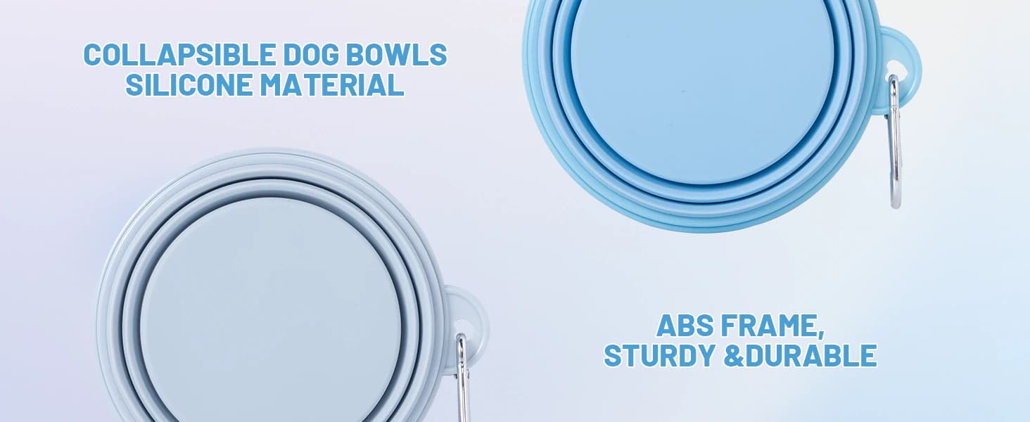 Collapsible Dog Bowl Silicone — 2Pack Macaron Color Pet Travel Bowls — product details