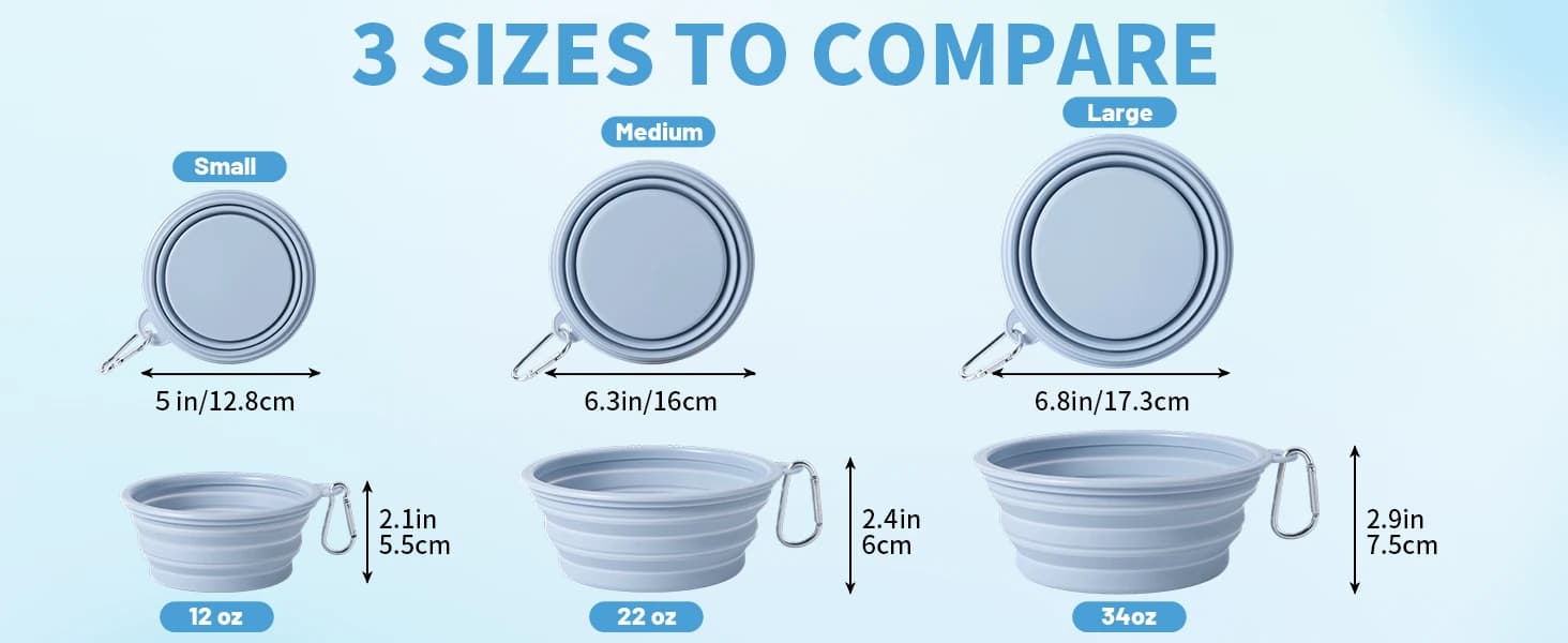 Collapsible Dog Bowl Silicone — 2Pack Macaron Color Pet Travel Bowls — product details