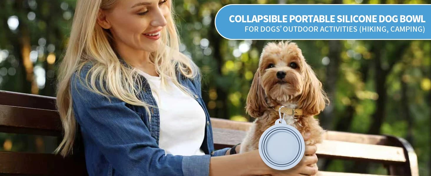 Collapsible Dog Bowl Silicone — 2Pack Macaron Color Pet Travel Bowls — product details