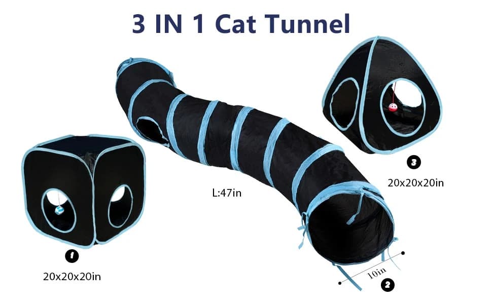Cat Tunnels for Indoor Cats with Cube Tent Toys Combo — product details